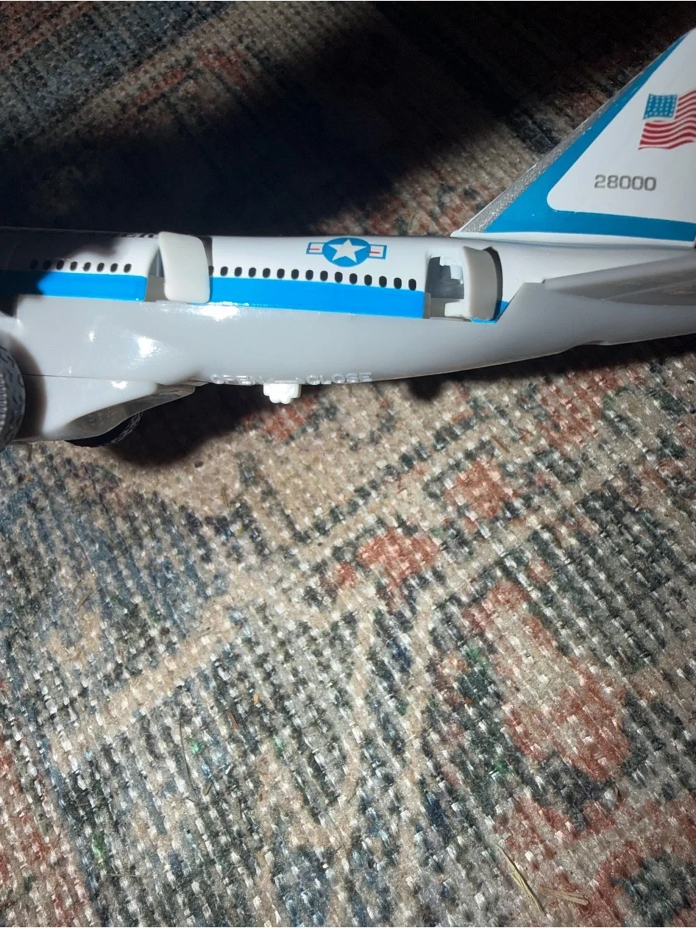 Diecast Airplane USAF 1- 28000 7.5”x 6.25” 1212 w/Opening Doors